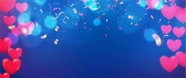 Ballons Conception Joyeux Anniversaire Voler Pour Carte Vœux Affiche Bannière — Image vectorielle