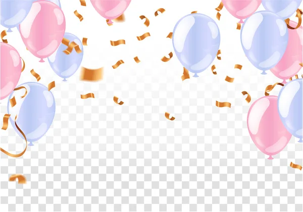 Fondo Cumpleaños Lujo Con Globos Colores Copyspace Archivo Vectorial Eps — Vector de stock