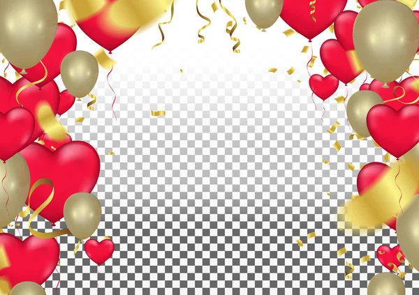 Πρότυπο Μπαλόνια Γενεθλίων Πολυτέλεια Λαμπερό Πολύχρωμα Μπαλόνια Διάνυσμα Γραφικά Εικονογράφηση — Διανυσματικό Αρχείο