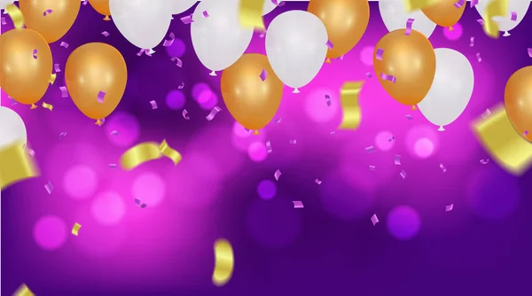 Födelsedagsballonger Mall Lyxig Glänsande Färgglada Ballonger Vektor Grafik Vektor Illustration — Stock vektor