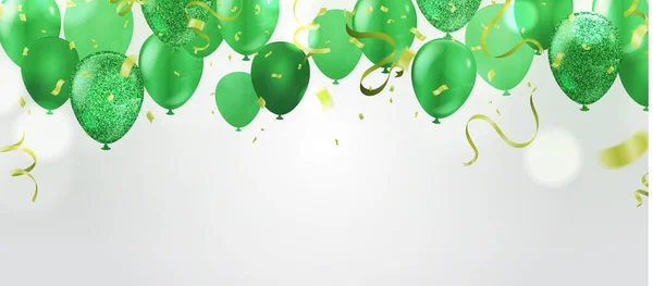Doğum günü balonları şablonu. Lüks parlak renkli balonlar vektör grafiği. Doğum günü tebrik kartı tasarımı, el ilanı, afiş işareti web kartpostalı, davetiye