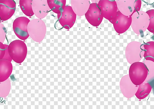 Feliz Cumpleaños Globos Colorido Celebración Fondo Eps — Archivo Imágenes Vectoriales