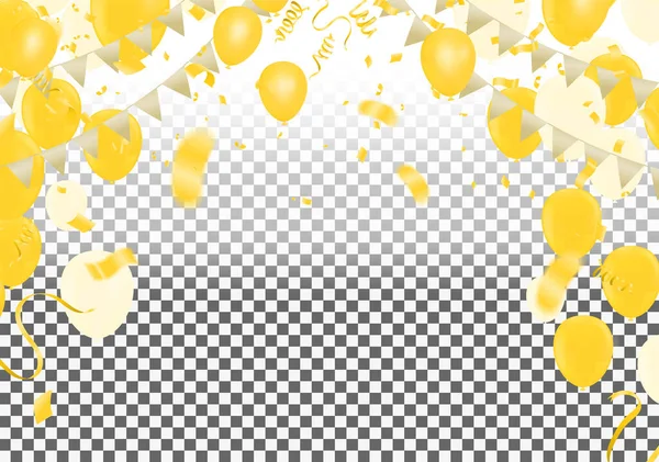 Ευτυχισμένο Νέο Έτος 2020 Εορτασμός Φόντο Μπαλόνια Κόμμα Χρυσό Εικονογράφηση — Διανυσματικό Αρχείο