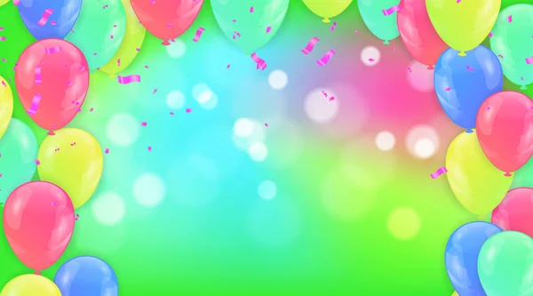 Ballons Volant Arrière Plan Idéal Pour Afficher Votre Mariage Anniversaire — Image vectorielle