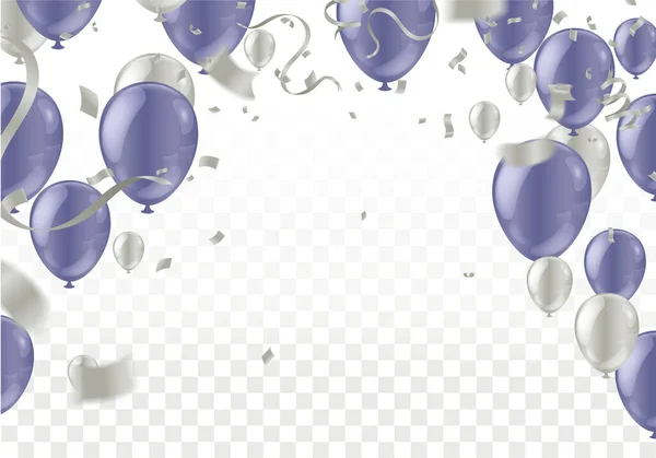 Design Luftballons Verkauf Vorlage Happy Day Gruß Hintergrund Feier Vektor — Stockvektor