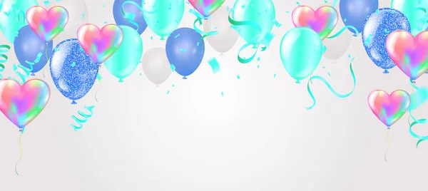 Globos Volando Sobre Fondo Ideal Para Mostrar Boda Cumpleaños Celebración — Archivo Imágenes Vectoriales