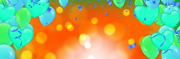 Šťastné Narozeniny Blahopřání Balónky Abstraktním Pozadí Světelným Efektem — Stockový vektor
