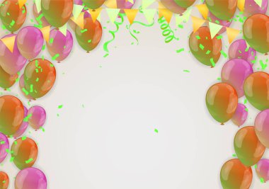 Arka planda Uçan Balonlar, Düğününüzü, Doğum Gününüzü, Kutlamanızı ya da Tatilinizi Göstermek İçin İdeal