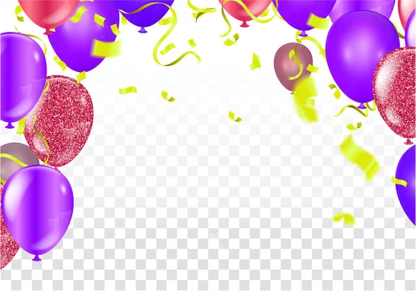 Kartka Urodzinowa Balonami Wszystkiego Najlepszego — Wektor stockowy