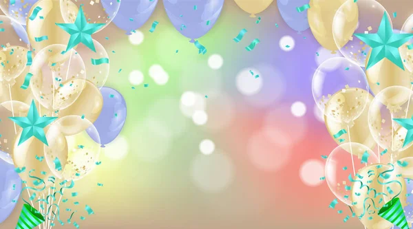 Κάρτα Γενεθλίων Μπαλόνια Χρόνια Πολλά — Διανυσματικό Αρχείο