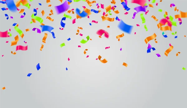 Ballons Anniversaire Colorés Confettis Fond Vectoriel — Image vectorielle