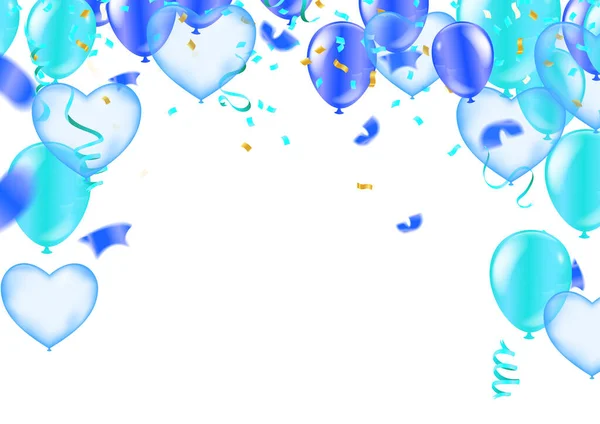 Stock Vector Illustratie Partij Vliegen Paars Verschillende Kleuren Realistische Ballonnen — Stockvector