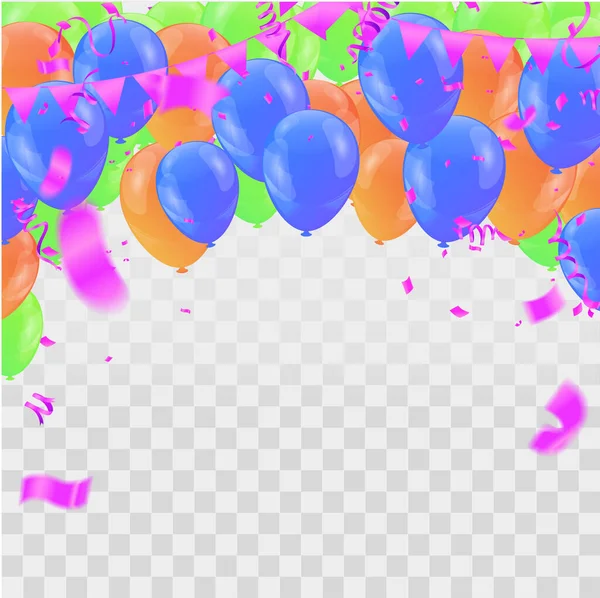 Balony Latające Tle Idealny Wyświetlania Ślubu Urodziny Uroczystości Lub Wakacje — Wektor stockowy