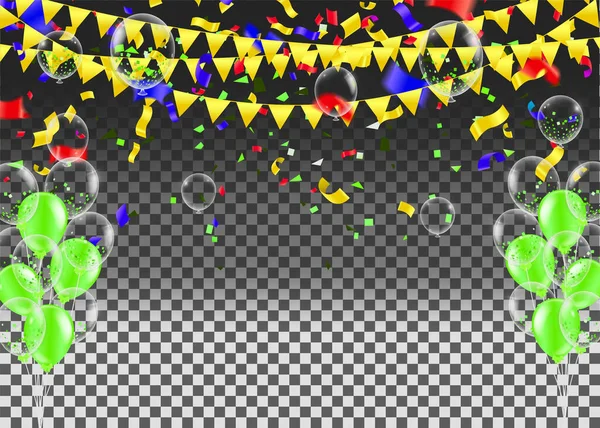 Joyeux Anniversaire Milieux Grande Cérémonie Ouverture Bannière Vectorielle Ballons Brillants — Image vectorielle