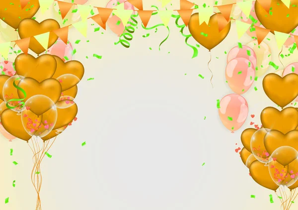 Feliz Cumpleaños Fondos Gran Ceremonia Apertura Banner Vector Globos Brillantes — Vector de stock