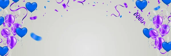 紫色の風船のベクトル図 — ストックベクタ