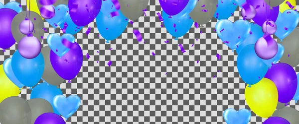 Färgglada Ballonger Färgade Bollar Bakgrund Med Inskription För Designers Och — Stock vektor