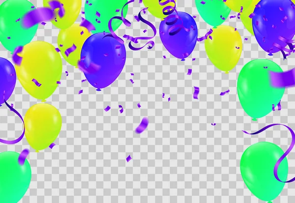 绿色气球背景及圣帕特里克节派对的庆祝横幅 — 图库矢量图片