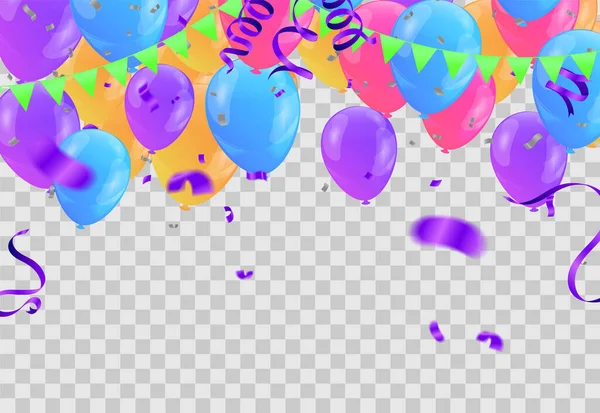 Kleurrijke Ballonnen Gekleurde Ballen Een Achtergrond Met Een Inscriptie Voor — Stockvector