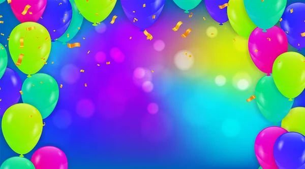 Balões Coloridos Bolas Coloridas Fundo Com Uma Inscrição Para Designers — Vetor de Stock