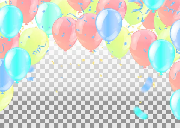 Balónky Létání Pozadí Ideální Pro Zobrazení Vaší Svatby Narozeniny Slavnost — Stockový vektor
