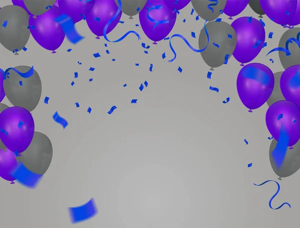 Beau Ruban Ballons Air Lumineux Coloré Comme Fond — Image vectorielle