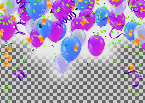 Feliz Cumpleaños Fondos Gran Ceremonia Apertura Banner Vector Globos Brillantes — Vector de stock