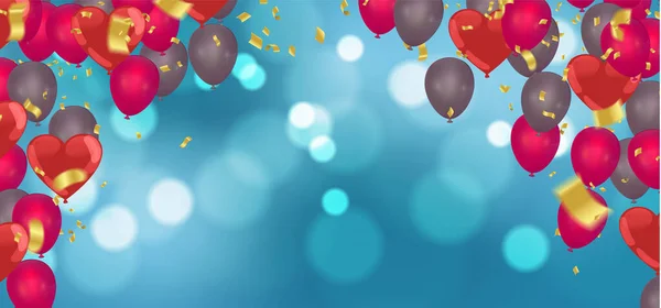 Ballon Een Achtergrond Feestelijke Rubberen Bal Gevuld Met Helium Slingers — Stockvector
