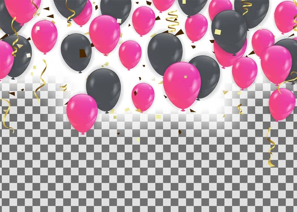 Fondo Celebración Globos Aislados Composición Color Plantilla Banner Vectorial Colorido — Vector de stock