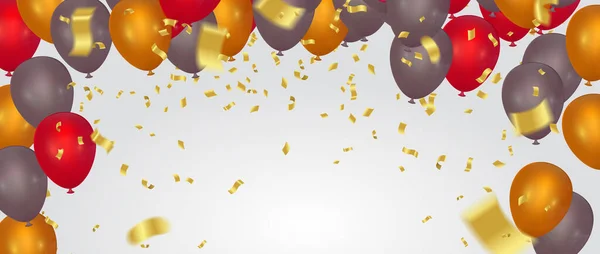 Sfondo Festivo Compleanno Con Palloncino Celebrazione Banner Modello Colorato Eps — Vettoriale Stock