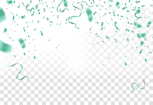 Цветная Бумага Зеленого Цвета Полете Изолированы Белом Фоне — стоковый вектор