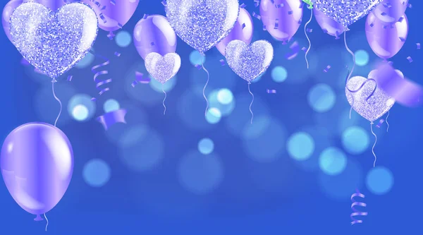 Urodziny Balon Uroczystości Banner Party Szczęśliwego Nowego Roku Tle Festiwalu — Wektor stockowy