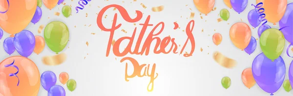 father day background holiday background with colorful shining and serpentine balloons vector illustration