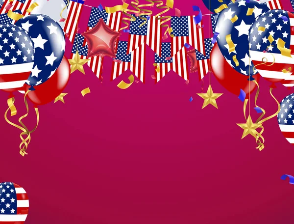 Happy 4Th July Independence Day Usa Blue Background United States — 스톡 벡터