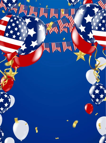 Happy 4Th July Independence Day Usa Blue Background United States — 스톡 벡터