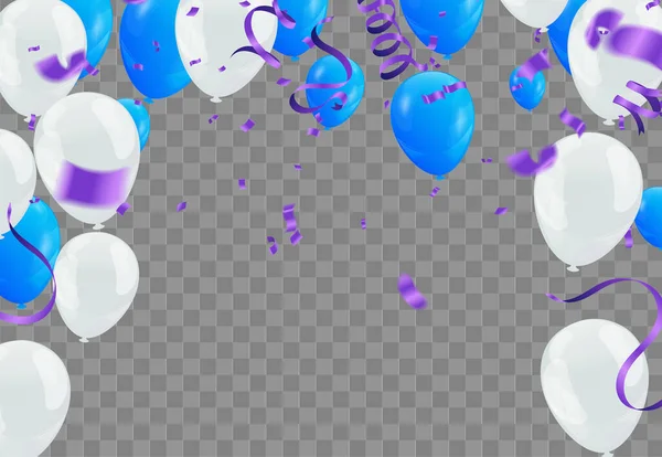 Modèle Ballons Anniversaire Luxe Brillant Ballons Colorés Graphique Vectoriel Illustration — Image vectorielle