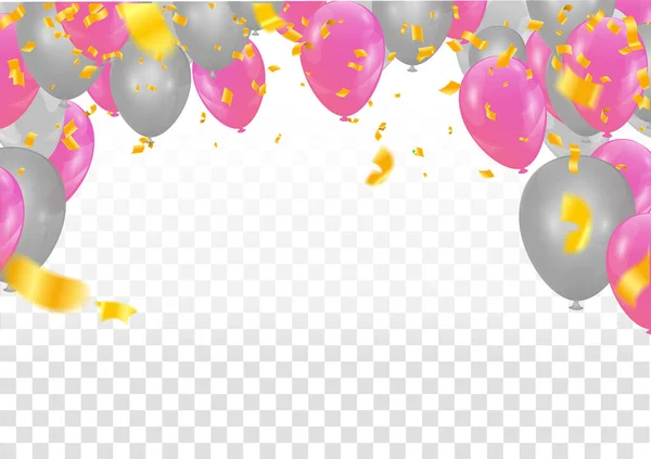 Happy Birthday Luftballons Bunte Feier Hintergrund Eps — Stockvektor