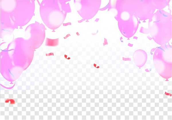 Carte Voeux Joyeux Anniversaire Avec Ballons Sur Fond Abstrait Avec — Image vectorielle