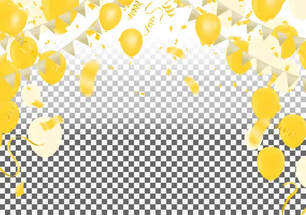 Happy New Year 2020 Celebration Background Party Balloons Golden Vector — Stock Vector