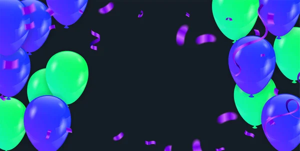 Ballons Lumineux Temps Pour Image Générée Par Fête Pour Les — Image vectorielle