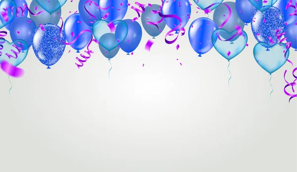 Balões Brilhantes Tempo Para Festa Gerada Imagem Para Cartões Presentes — Vetor de Stock