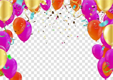 Tasarım balonları indirimli mutlu gün şablonu, selamlama arka planı. Kutlama Vektörü illüstrasyonu