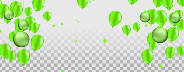 Banner Met Vlaggen Ballonnen Happy Birthday Kaart Partij — Stockvector