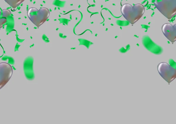 Schöne Schleife Und Bunte Luftballons Als Hintergrund — Stockvektor