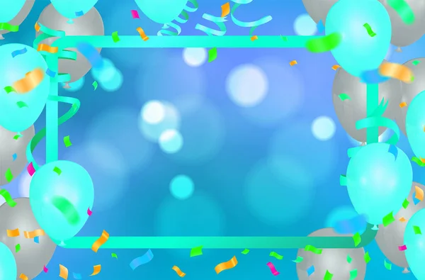 Arka Planda Uçan Balonlar Düğününüzü Doğum Gününüzü Kutlamanızı Tatilinizi Göstermek — Stok Vektör