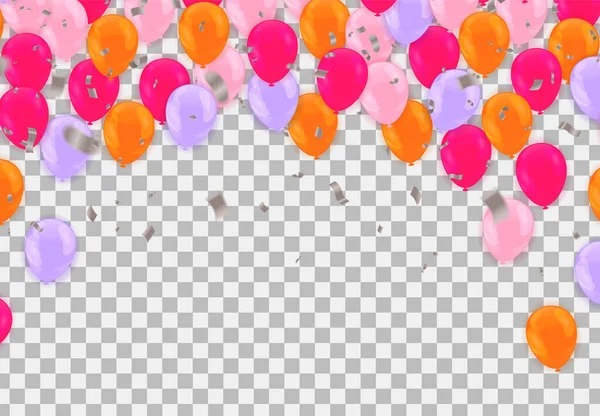 Carte Anniversaire Avec Ballons Joyeux Anniversaire — Image vectorielle