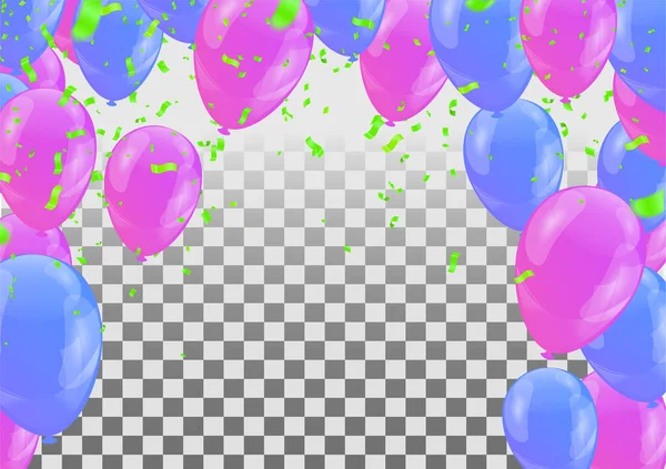 Feliz Cumpleaños Fondos Gran Ceremonia Apertura Banner Vector Globos Brillantes — Vector de stock