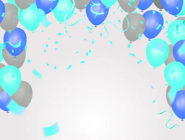 Léggömbök Repül Háttér Ideális Megjelenítésére Esküvő Születésnap Ünneplés Vagy Nyaralás — Stock Vector