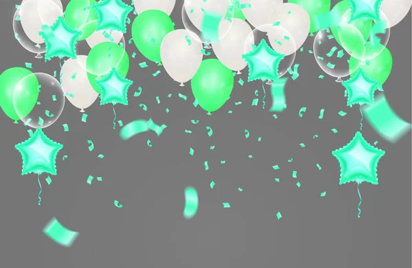 Μπαλόνια Πετώντας Στο Παρασκήνιο Ιδανικό Για Την Εμφάνιση Του Γάμου — Διανυσματικό Αρχείο