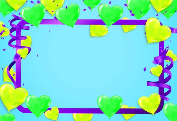 Banner Celebración Con Fondo Globos Verdes Fiesta Del Día San — Vector de stock